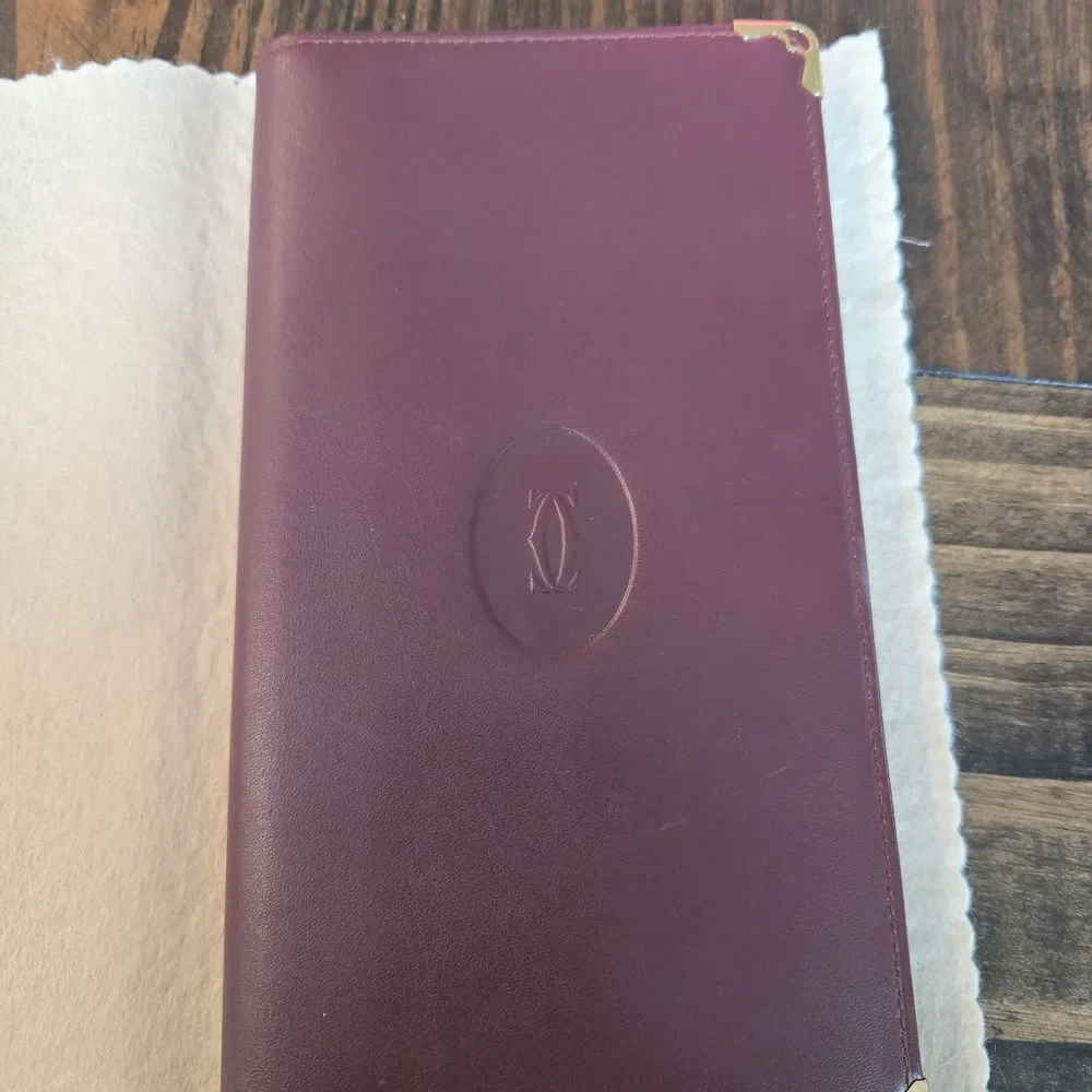 Authentic Cartier Burgundy Leather Wallet